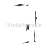 Душевой комплект Vincea Puro VSFW-5P1GM С ВНУТРЕННЕЙ ЧАСТЬЮ, вороненая сталь
