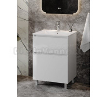 Тумба с раковиной Teymi Laina 60 напольная, матовая белая