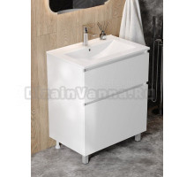 Тумба с раковиной Teymi Laina 70 напольная, матовая белая