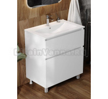 Тумба с раковиной Teymi Laina 75 напольная, матовая белая