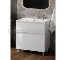 Тумба с раковиной Teymi Laina 80 напольная, матовая белая