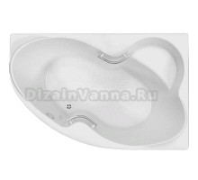 Акриловая ванна BellSan Индиго 170x110 см, угловая, левая, пристенная, белая, асимметричная, с каркасом, для двоих, с ручками, с сиденьем, со сливом-переливом