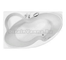 Акриловая ванна BellSan Индиго 170x110 см, угловая, правая, пристенная, белая, асимметричная, с каркасом, для двоих, с сиденьем, со сливом-переливом
