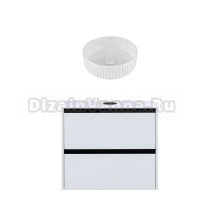 Тумба с раковиной Allen Brau Activity 80 с подсветкой, матовый белый, черный браш, столешница белая, раковина Fantasy Line 36, белая