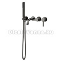 Встраиваемый смеситель для душа и ванны Vincea Villa VTFW-1VL1GM С ВНУТРЕННЕЙ ЧАСТЬЮ, вороненая сталь