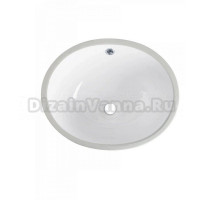 Мебельная раковина Teymi Lori V 47 встраиваемая снизу, глянцевая белая, без отверстий, овальная, фарфор