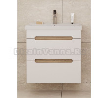 Тумба под раковину без столешницы SanStar Diva 60 подвесная матовая белая, дуб вотан