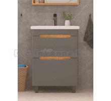 Тумба под раковину без столешницы SanStar Diva 50 напольная дуб вотан, графит софт