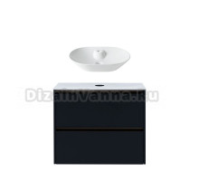 Тумба с раковиной Allen Brau Activity 80 с подсветкой, матовый антрацит, олива браш, столешница белая, раковина Fantasy Bowl 60x42, белая