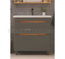 Тумба под раковину без столешницы SanStar Diva 70 напольная, дуб вотан графит софт