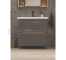 Тумба под раковину без столешницы SanStar Diva 80 напольная дуб вотан, графит софт