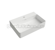 Накладная раковина Aqueduto Espiral ESP0510 глянцевая белая, прямоугольная, с 1 отверстием под смеситель