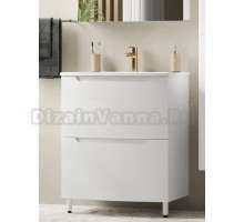 Тумба с раковиной Belux Ганновер Н 70-02 напольная, глянцевая белая