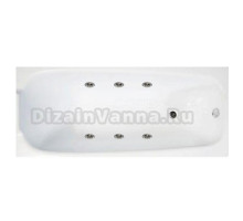 Акриловая ванна BellSan Лайма Стандарт 160x70 см, пристенная, с гидромассажем, белая, с каркасом, со сливом-переливом