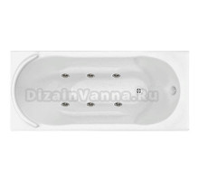 Акриловая ванна BellSan Риана Стандарт 160x75 см, пристенная, с гидромассажем, белая, с каркасом, со сливом-переливом