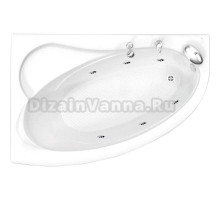 Акриловая ванна BellSan Глория Стандарт 170x105 см, угловая, правая, пристенная, с гидромассажем, белая, асимметричная, с каркасом, со сливом-переливом