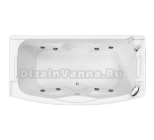 Акриловая ванна BellSan Соната Стандарт 190x110 см, пристенная, с гидромассажем, белая, с каркасом, для двоих, со сливом-переливом