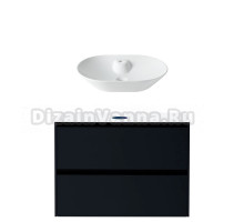 Тумба с раковиной Allen Brau Activity 90 с подсветкой, матовый антрацит, черный браш, столешница белая, раковина Fantasy Fantasy Bowl 60x42,