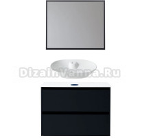 Мебель для ванной комнаты Allen Brau Activity 90 с подсветкой, матовый антрацит, черный браш, столешница белая, раковина Fantasy Bowl 60, белая