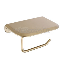 Держатель для туалетной бумаги Abber Nord AA1530G с полкой для телефона, матовое золото