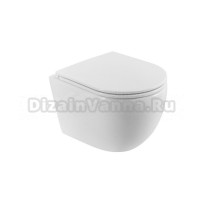 Унитаз подвесной BelBagno Compatto BB003CH-TOR/SC безободковый, с микролифтом, глянцевый белый