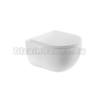 Унитаз подвесной BelBagno Etna BB008CH-TOR/SC безободковый, с микролифтом, глянцевый белый