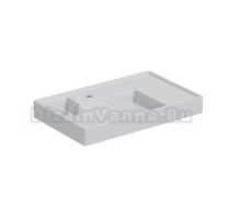 Раковина над стиральной машиной СаНта Меркурий 80 L белая, прямоугольная, искусственный камень, со столешницей справа