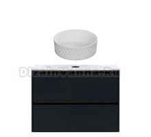 Тумба с раковиной Allen Brau Activity 90 с подсветкой, матовый антрацит, олива браш, столешница белая, раковина Fantasy Romb 36 белая