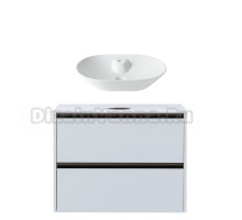 Тумба с раковиной Allen Brau Activity 90 с подсветкой, матовый белый, олива браш, столешница белая, раковина Fantasy Bowl 60x42, белая