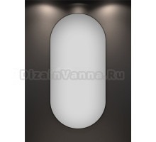 Зеркало Wellsee 7 Rays’ Spectrum 50х100 овальное, матовое черное