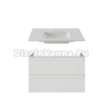 Тумба с раковиной Allen Brau Eclipse 2.0 100 матовый белый, раковина Fantasy Flat 102, без перелива, белая