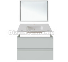 Мебель для ванной комнаты Allen Brau Eclipse 2.0 100 матовый папирус, раковина Fantasy Flat 102x47, без перелива, белая