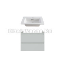 Тумба с раковиной Allen Brau Eclipse 2.0 60 матовый папирус, раковина Fantasy Flat 62, без перелива, белая