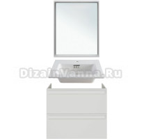 Мебель для ванной комнаты Allen Brau Eclipse 2.0 60 матовый белый, раковина Fantasy Flat 62x47, без перелива, белая