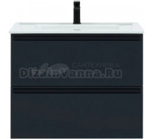 Тумба с раковиной Allen Brau Eclipse 2.0 80 матовый антрцит, раковина Fantasy Flat 82, без перелива, белая