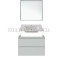 Мебель для ванной комнаты Allen Brau Eclipse 2.0 80 матовый папирус, раковина Fantasy Flat 82x47, без перелива, белая