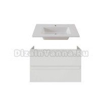 Тумба с раковиной Allen Brau Eclipse 2.0 80 матовый белый, раковина Fantasy Flat 82, без перелива, белая