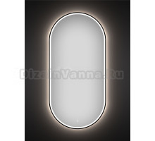 Зеркало Wellsee 7 Rays’ Spectrum 55х100 овальное, с фронтальной подсветкой, матовое черное
