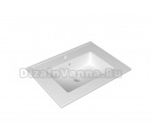 Мебельная раковина 1MarKa Kvadro 61 накладная, белая, прямоугольная, фаянс