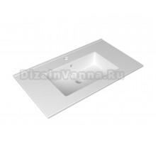Мебельная раковина 1MarKa Kvadro 81 накладная, белая, прямоугольная, фаянс