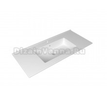 Мебельная раковина 1MarKa Kvadro 101 накладная, белая, прямоугольная, фаянс