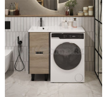 Тумба с раковиной 1MarKa Maid 38Н(100) L под стиральную машину, антрацит, орех лучистый европейский