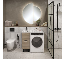 Мебель для ванной комнаты 1MarKa Maid 38Н(100) L под стиральную машину, антрацит, орех лучистый европейский