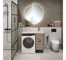 Мебель для ванной комнаты 1MarKa Maid 38Н(100) R под стиральную машину, антрацит, орех лучистый европейский