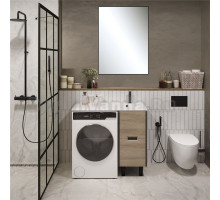 Мебель для ванной комнаты 1MarKa Maid 38Н(100) R под стиральную машину, зеркало Pino, антрацит, орех лучистый европейский