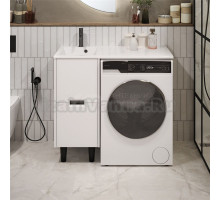 Тумба с раковиной 1MarKa Maid 38Н(100) L под стиральную машину, белая