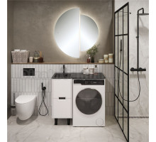Мебель для ванной комнаты 1MarKa Maid 38Н(100) L под стиральную машину, раковина черная, белая