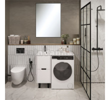 Мебель для ванной комнаты 1MarKa Maid 38Н(100) L под стиральную машину, зеркало Pino, белая