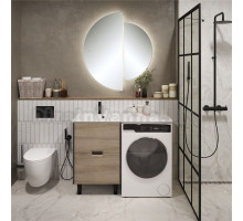 Мебель для ванной комнаты 1MarKa Maid 58Н(120) L под стиральную машину, антрацит, орех лучистый европейский