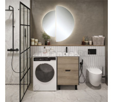 Мебель для ванной комнаты 1MarKa Maid 58Н(120) R под стиральную машину, антрацит, орех лучистый европейский